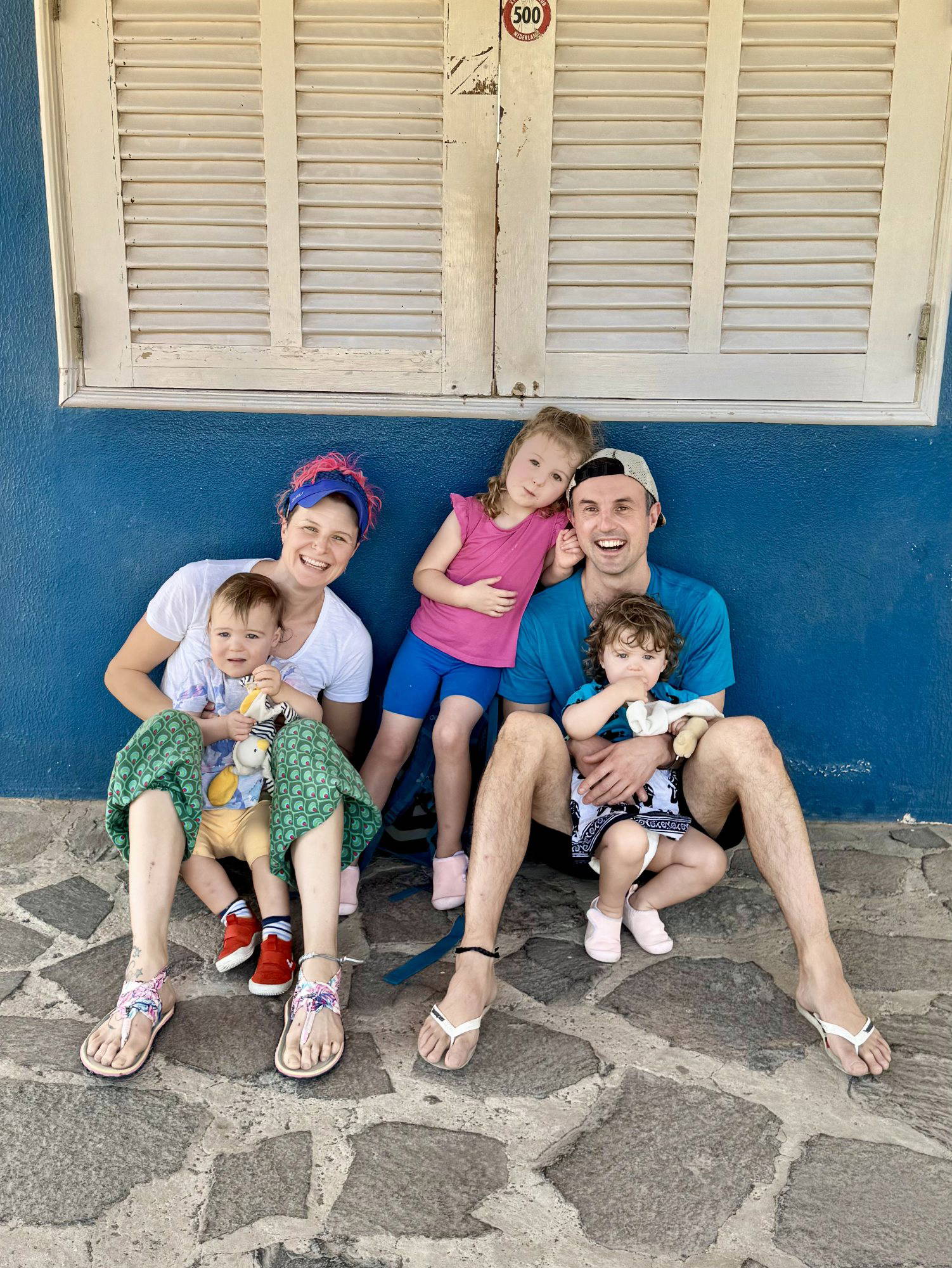 Anna McNuff and Jamie McDonald with their three young children